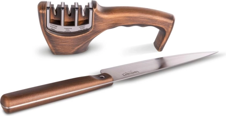 Ensemble de couteau de cuisine et d'aiguiseur Lamart Retro