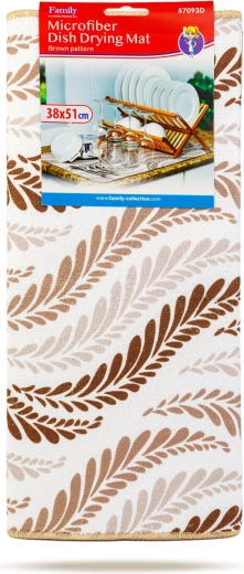 Tapis de séchage de la vaisselle en microfibre avec motif marron