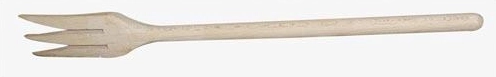 Fourchette de cuisine courbée avec manche en bois 30 cm, 3 dents