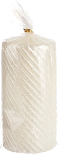 Bougie cylindre CARO blanche 7 × 14 cm