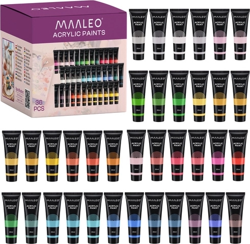 Peintures acryliques Maaleo 36 × 20 ml