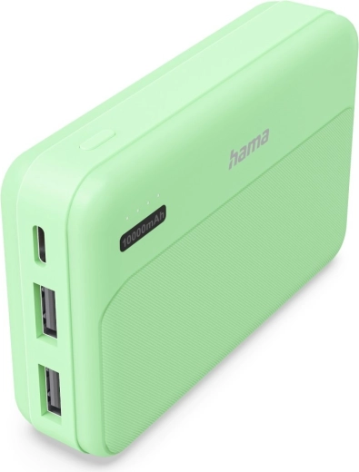 Hama Power Pack Pocket 10 powerbank 10 000 mAh, 2× USB-A, verte