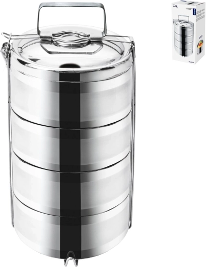 Boîte repas thermique en acier inoxydable Orion à 4 étages, 4 × 1,1 l