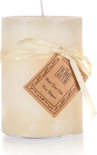 bougie pilier ivoire 6,8 × 9,5 cm