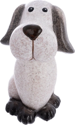 Statuette décorative de chien en polyrésine beige 22 × 13 × 16 cm