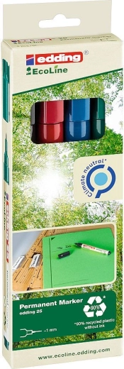 Marqueur permanent Edding 25 EcoLine, lot de 4 pcs
