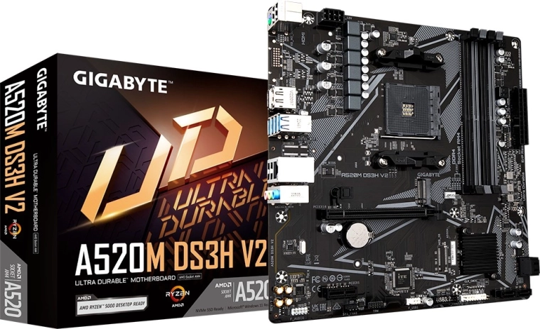 Carte mère GIGABYTE A520M DS3H V2 (AM4, mATX)