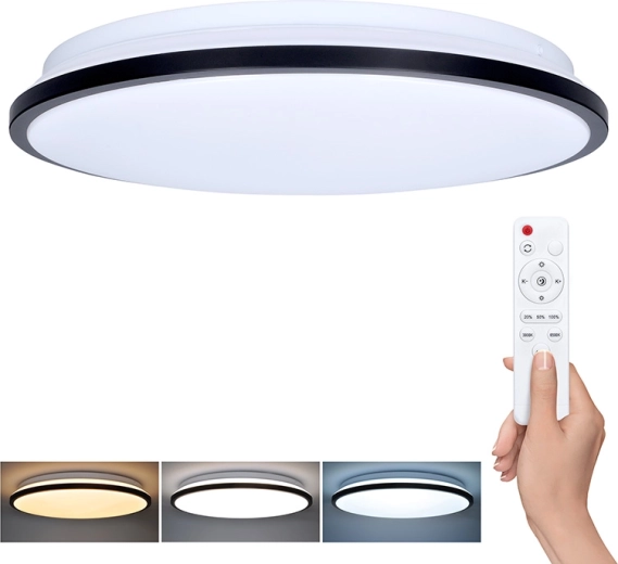 Plafonnier et applique LED Solight Jamil avec télécommande, 48 W, 3360 lm, 40 cm, CCT, dimmable