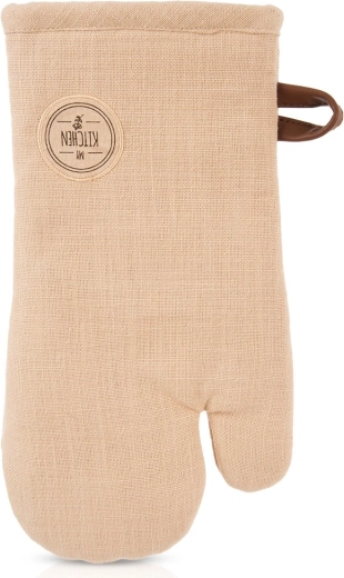 Gant de cuisine en coton avec aimant, beige 32 cm