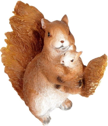 Figurine de jardin Vilde écureuil avec son petit 15 × 8 × 15 cm