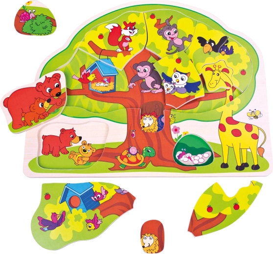 Puzzle en bois Bino animaux joyeux