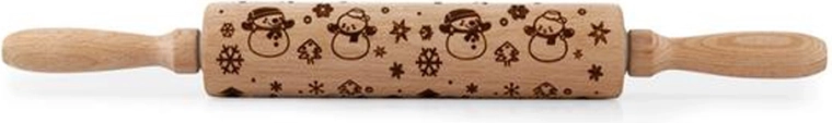 Rouleau à pâtisserie embossé en bois TORO bonhomme de neige 19 cm