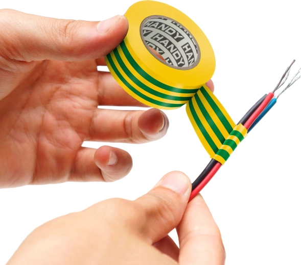 Ruban isolant électrique jaune-vert 15 mm × 10 m