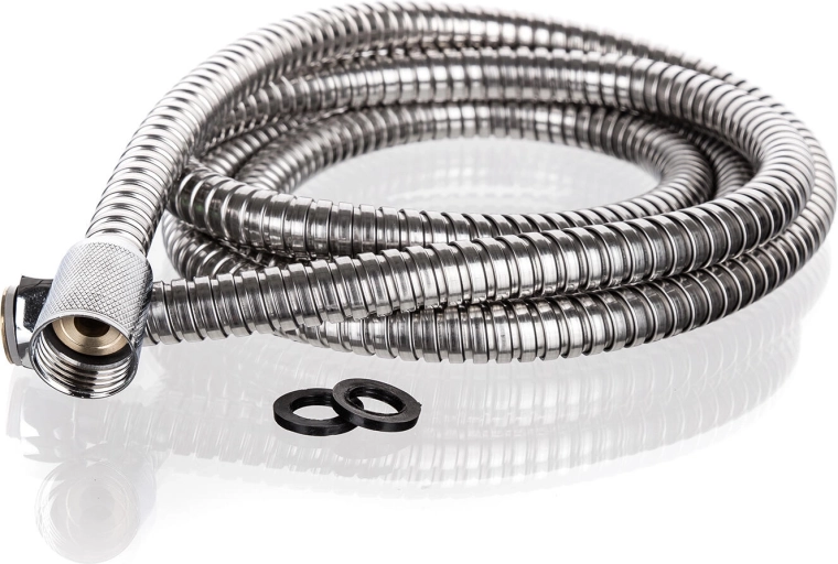 Flexible de douche 200 cm en plastique et acier inoxydable