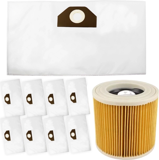 Kit de sacs et filtre pour aspirateurs Kärcher WD2/WD3/MV3/SE/KWD (12 sacs + filtre)