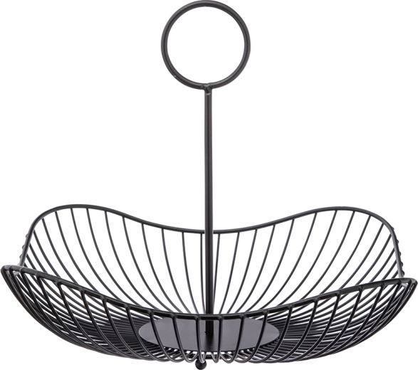 Panier à fruits en métal avec poignée, noir
