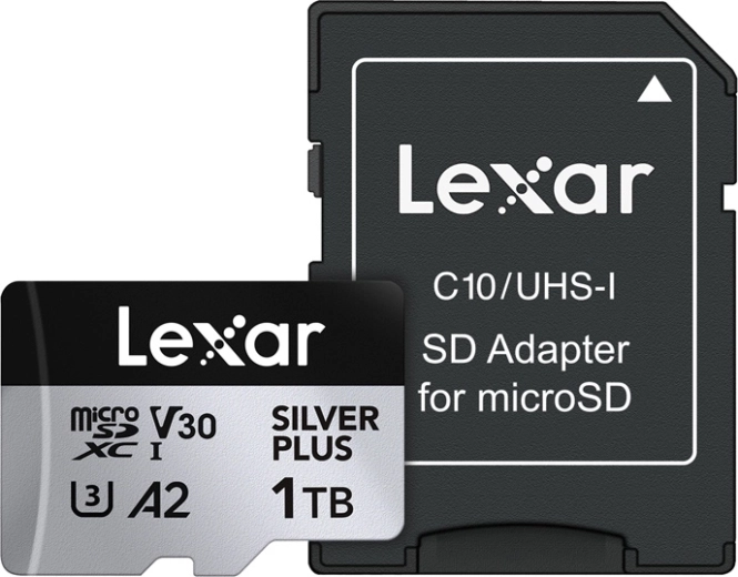 Carte mémoire Lexar Silver Plus microSDXC 1 To avec adaptateur SD