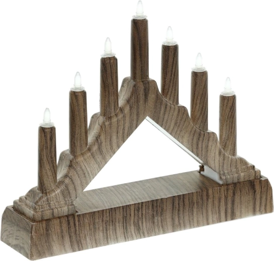 Bougeoir LED Retlux avec 7 lumières, décor bois brun