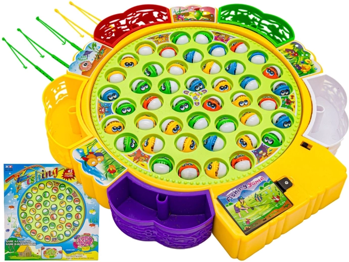 Jeu familial de pêche – attraper des poissons (45 poissons, 5 cannes)