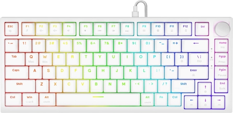 Clavier de jeu magnétique Astral White avec switches Outemu White Jade et RGB