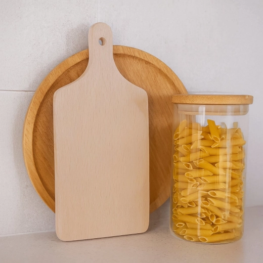 Bois naturel et accessoire élégant pour la cuisine