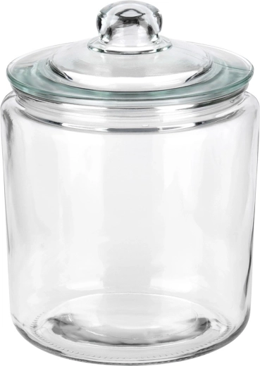 Verre épais et clair, large goulot