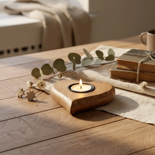 Forme de cœur romantique pour une atmosphère cosy