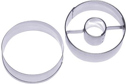 Set d’emporte-pièces en acier inoxydable pour biscuits rond avec trou central 5 cm, 2 pièces