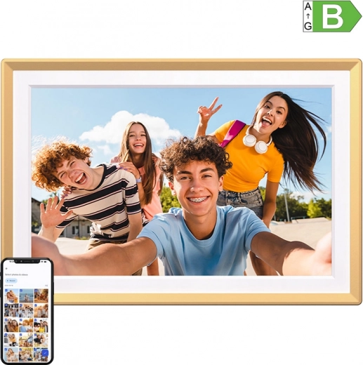 Cadre photo numérique Arzopa D14 Golden – 14″ Wi‑Fi Full HD à écran tactile