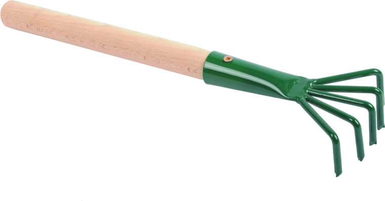 Griffe de jardin à 5 dents avec manche de 25 cm