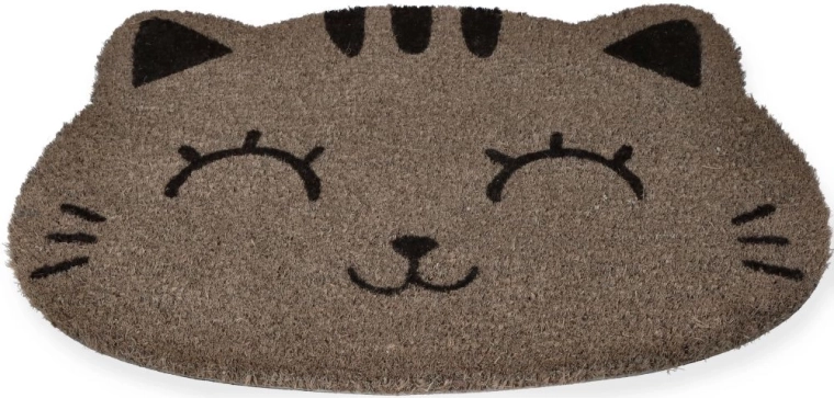 Paillasson d'entrée chat gris