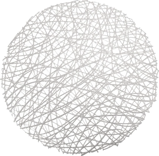 Set de table rond argenté en plastique UH 39 cm