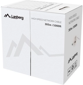 Câble réseau Lanberg UTP Cat 5e, 100 % cuivre, 305 m, jaune