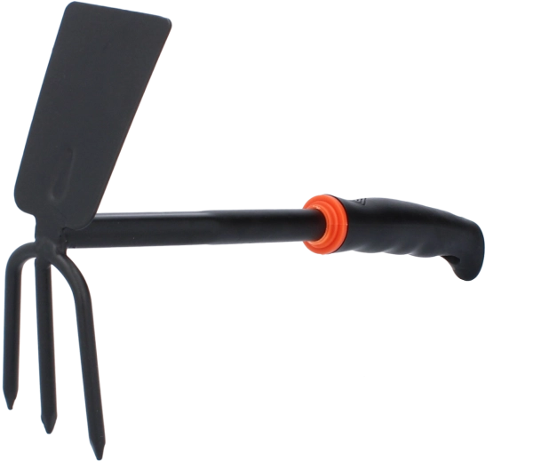 Binette de jardin à double tranchant avec cultivateur, noire (29 × 6,4 × 18 cm)
