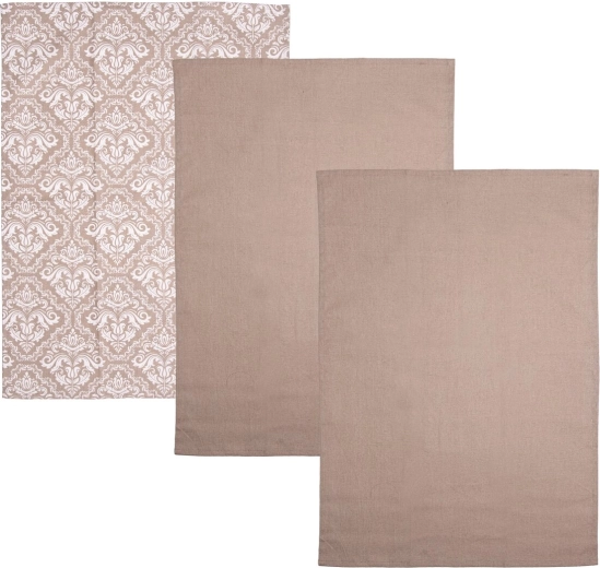 Torchons de cuisine en coton beige – 3 pièces