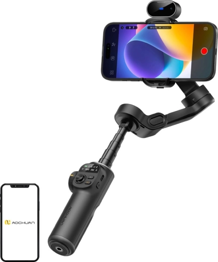 Stabilisateur intelligent AOCHUAN Smart X2 pour mobile avec capteur IA, noir