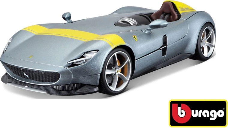 Bburago Ferrari Monza SP1 RACE+PLAY modèle réduit de voiture argenté 1:18