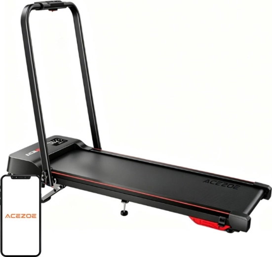 Tapis de course électrique pliable ACEZOE P12 2-en-1 avec inclinaison réglable (noir/rouge)