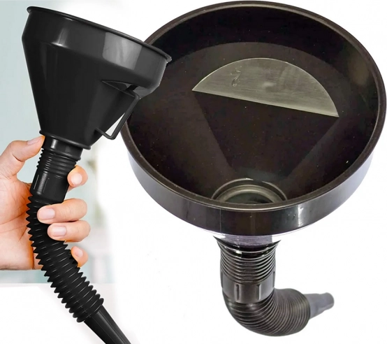 Grand entonnoir à carburant avec filtre et embout flexible XXL