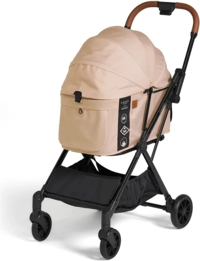 Poussette beige FIKAGO Hygge pour chiens et chats