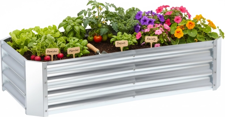 Carré potager surélevé 240 × 120 × 30 cm, rectangulaire, acier galvanisé