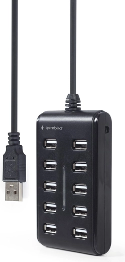 Hub USB 2.0 à 10 ports, noir