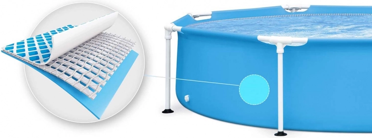 Paroi de piscine renforcée à 3 couches