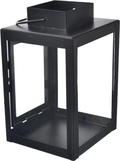 Lanterne décorative en tôle noire 16 cm