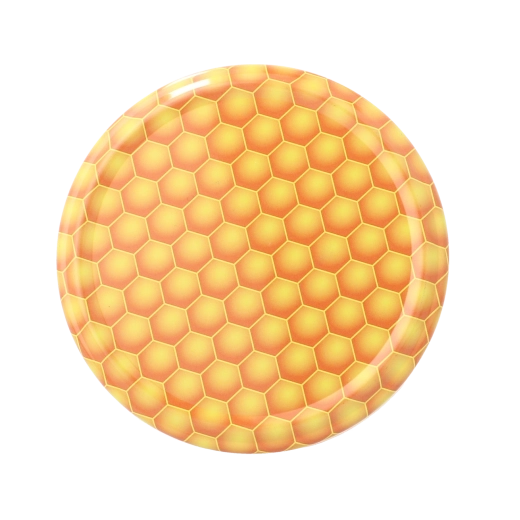 Couvercles métalliques Twist-off 82 mm motif rayon d’abeille, 750 pcs