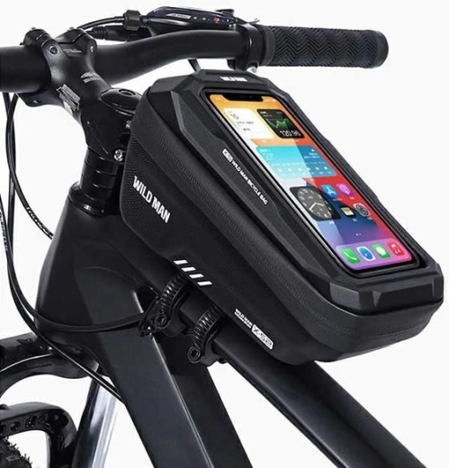 Sacoche de cadre WILD MAN XS2 1 l avec étui pour téléphone, noire