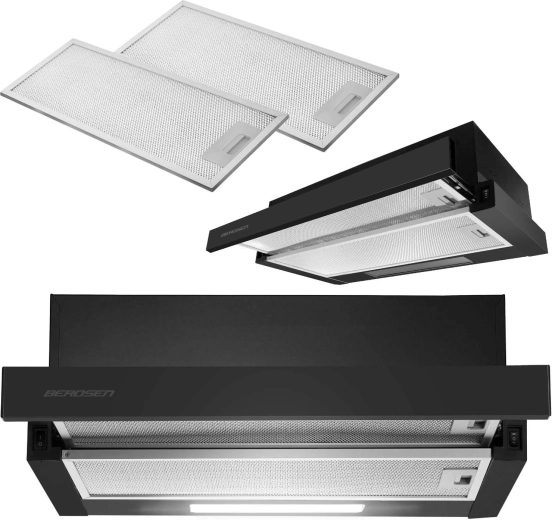 Hotte aspirante télescopique de cuisine Berdsen BT-234 50 cm noire