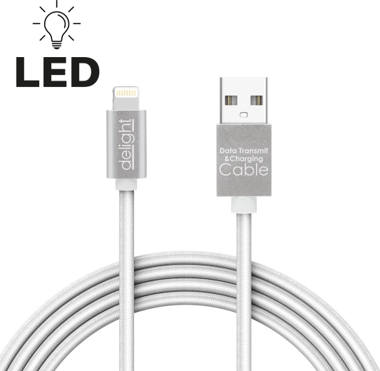 Câble de données Lightning pour iPhone avec connecteur LED