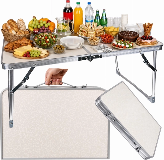 Table de camping pliante en aluminium 61 × 41 cm
