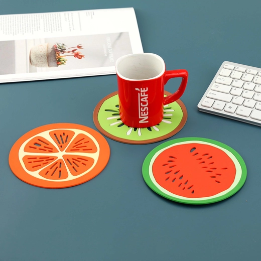 Set de sous-verres en PVC 15 cm – 3 pièces, motifs assortis